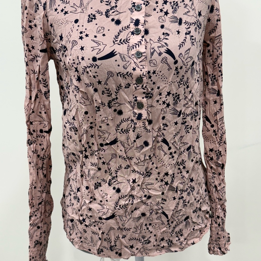 Boden Kara Split Neck Pattern Blouse - image 2